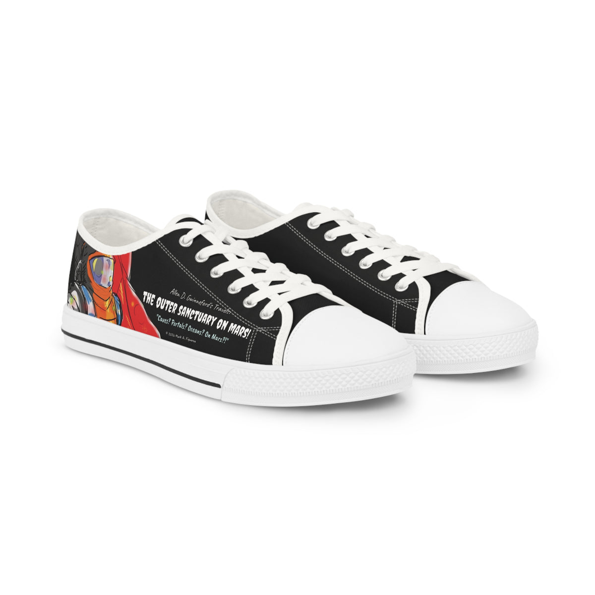 "The Outer Sanctuary on Mars" Men's Low Top Canvas Sneakers