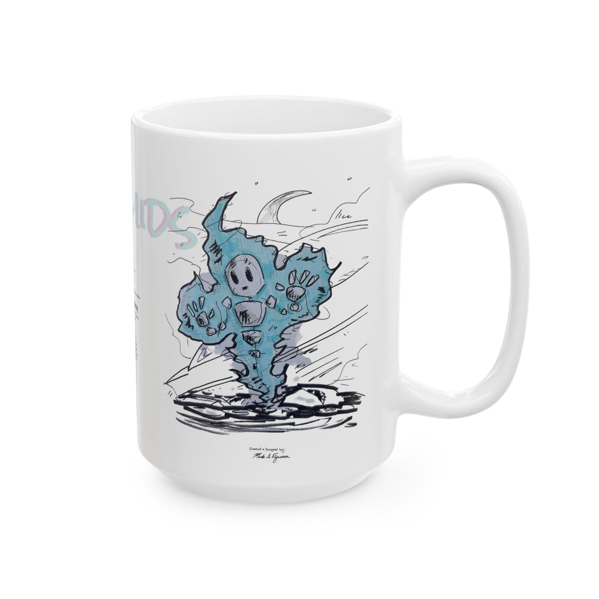 Plasmid Origin Sketch Ceramic Mug — Hand Drawn & Painted Illustration (11oz & 15oz)