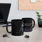 "La Cafetera Llama" Taza de Cerámica Negra