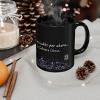 "La Cafetera Llama" Taza de Cerámica Negra