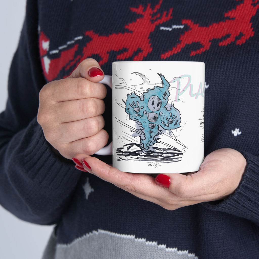 Plasmid Origin Sketch Ceramic Mug — Hand Drawn & Painted Illustration (11oz & 15oz)