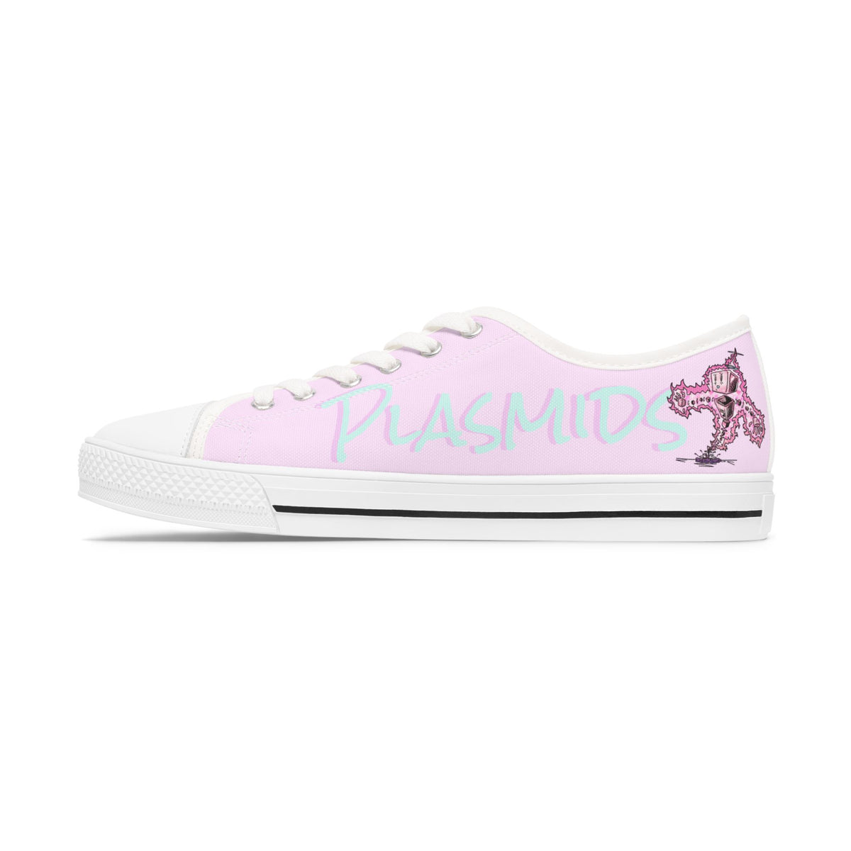 "Feminine Energy Plasmid" Women's Low Top Canvas Sneakers