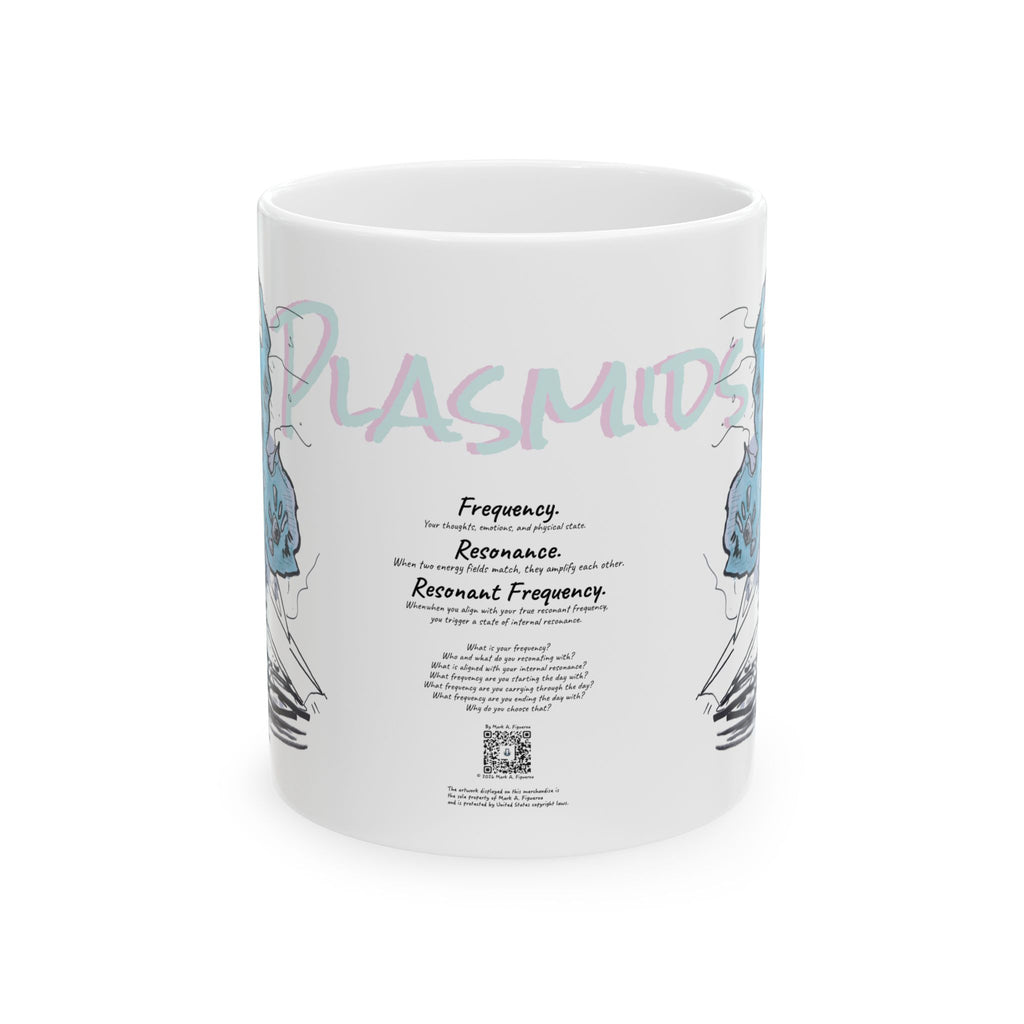 Plasmid Origin Sketch Ceramic Mug — Hand Drawn & Painted Illustration (11oz & 15oz)
