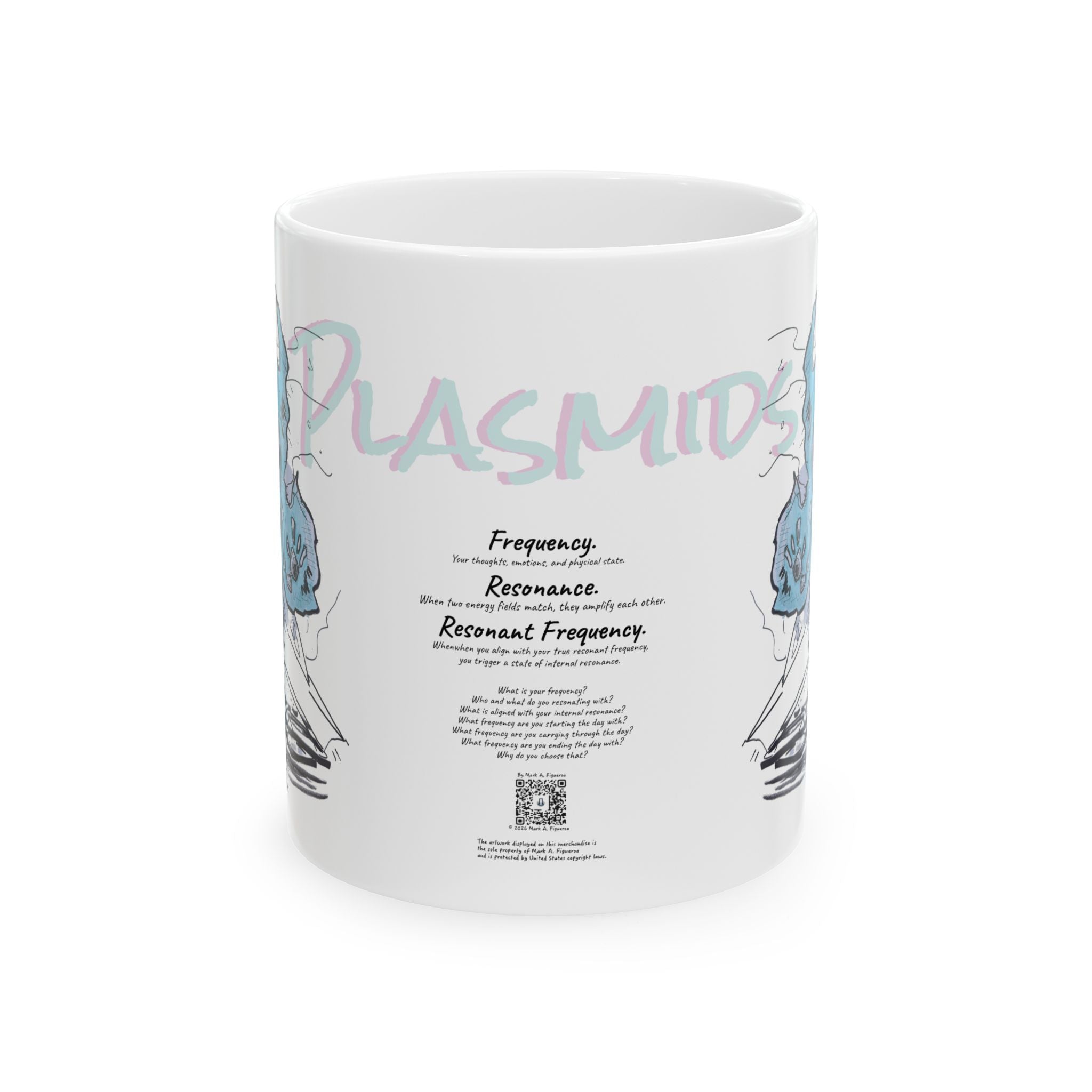 Plasmid Origin Sketch Ceramic Mug — Hand Drawn & Painted Illustration (11oz & 15oz)
