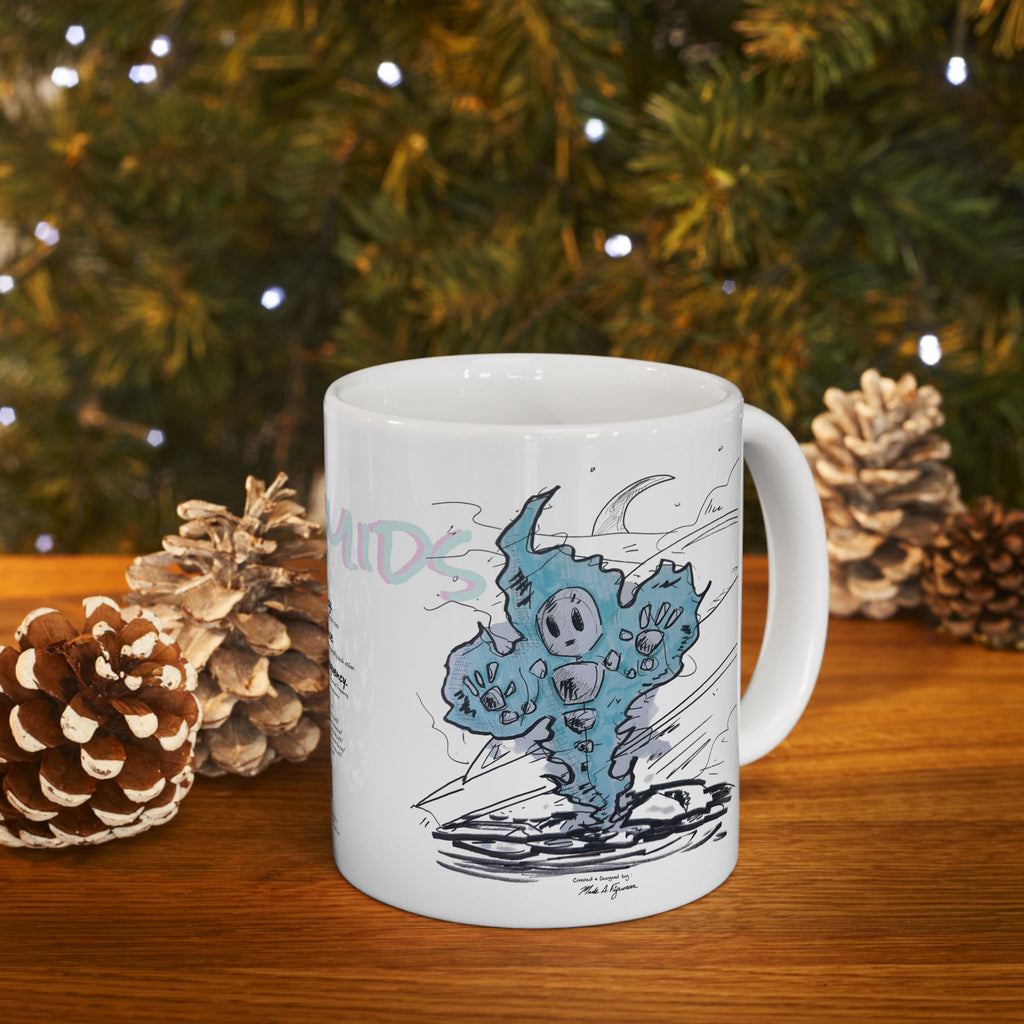 Plasmid Origin Sketch Ceramic Mug — Hand Drawn & Painted Illustration (11oz & 15oz)