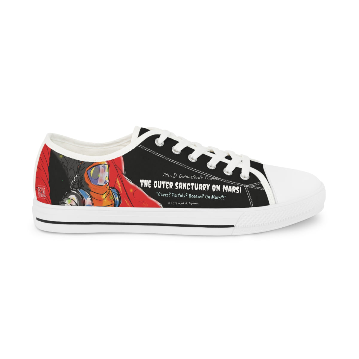 "The Outer Sanctuary on Mars" Men's Low Top Canvas Sneakers