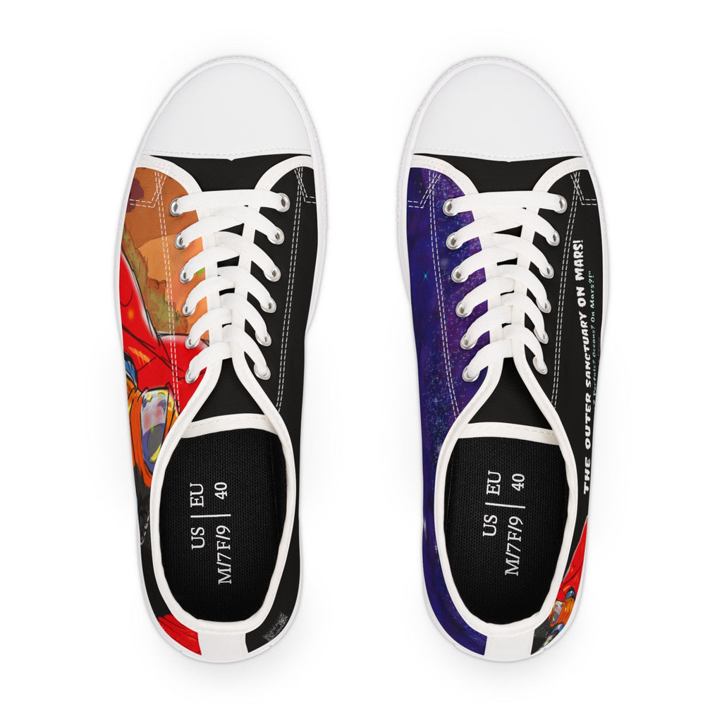 "The Outer Sanctuary on Mars" Women's Low Top Canvas Sneakers
