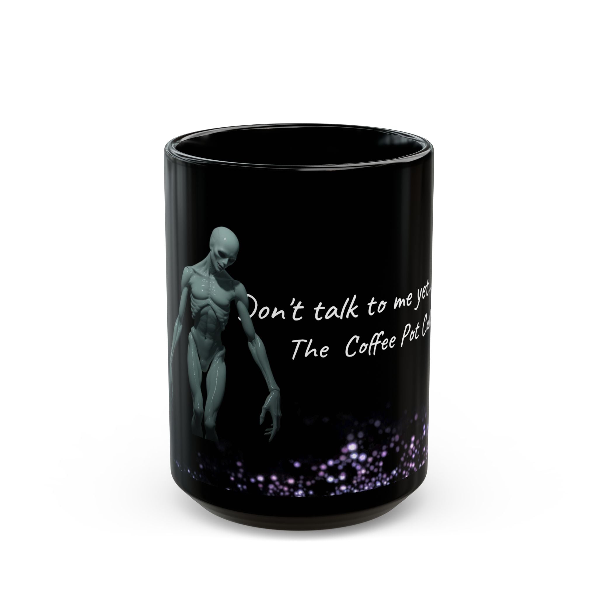 "The Coffee Pot Calls" Black Ceramic Mug
