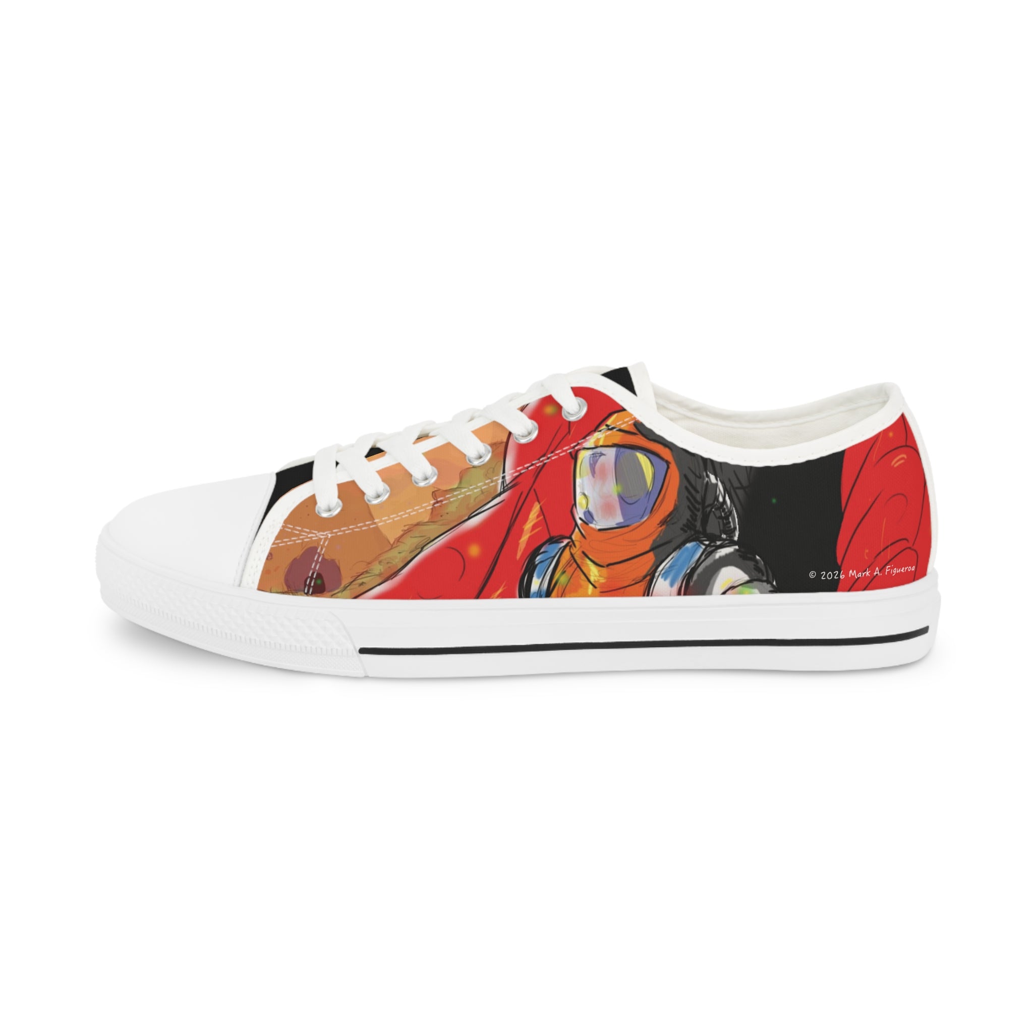 "The Outer Sanctuary on Mars" Men's Low Top Canvas Sneakers