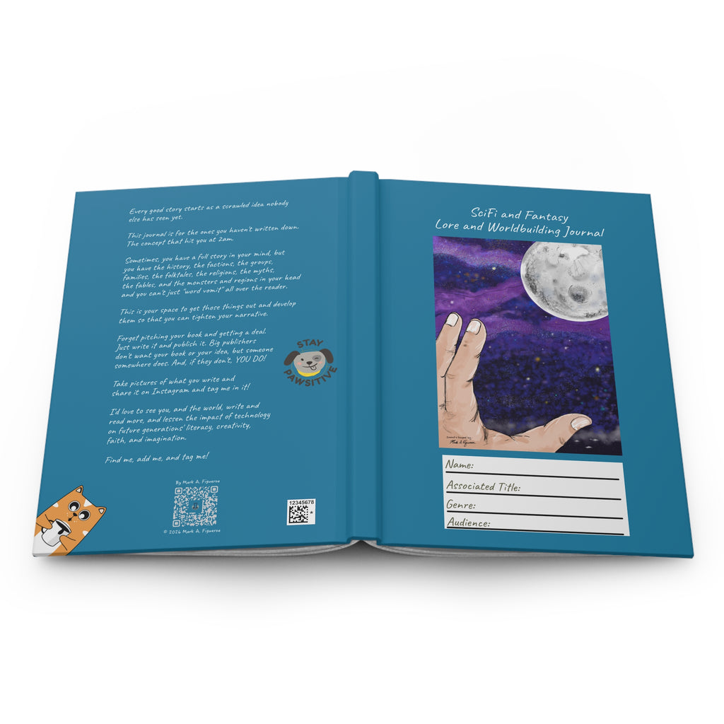 Lined SciFi & Fantasy Fiction Lore and Worldbuilding Journal for Writers | Hardcover
