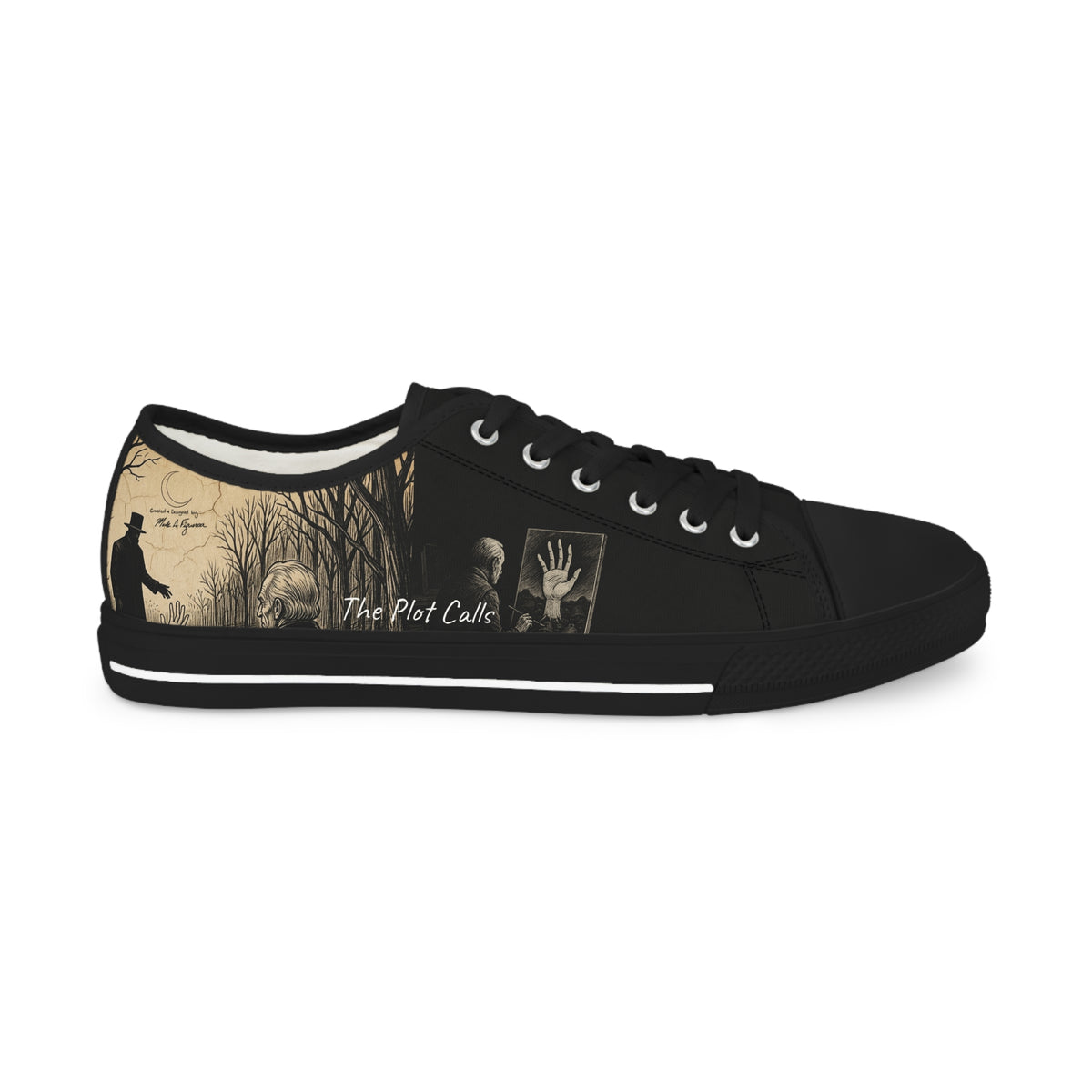 "The Plot Calls" Men's Low Top Canvas Sneakers
