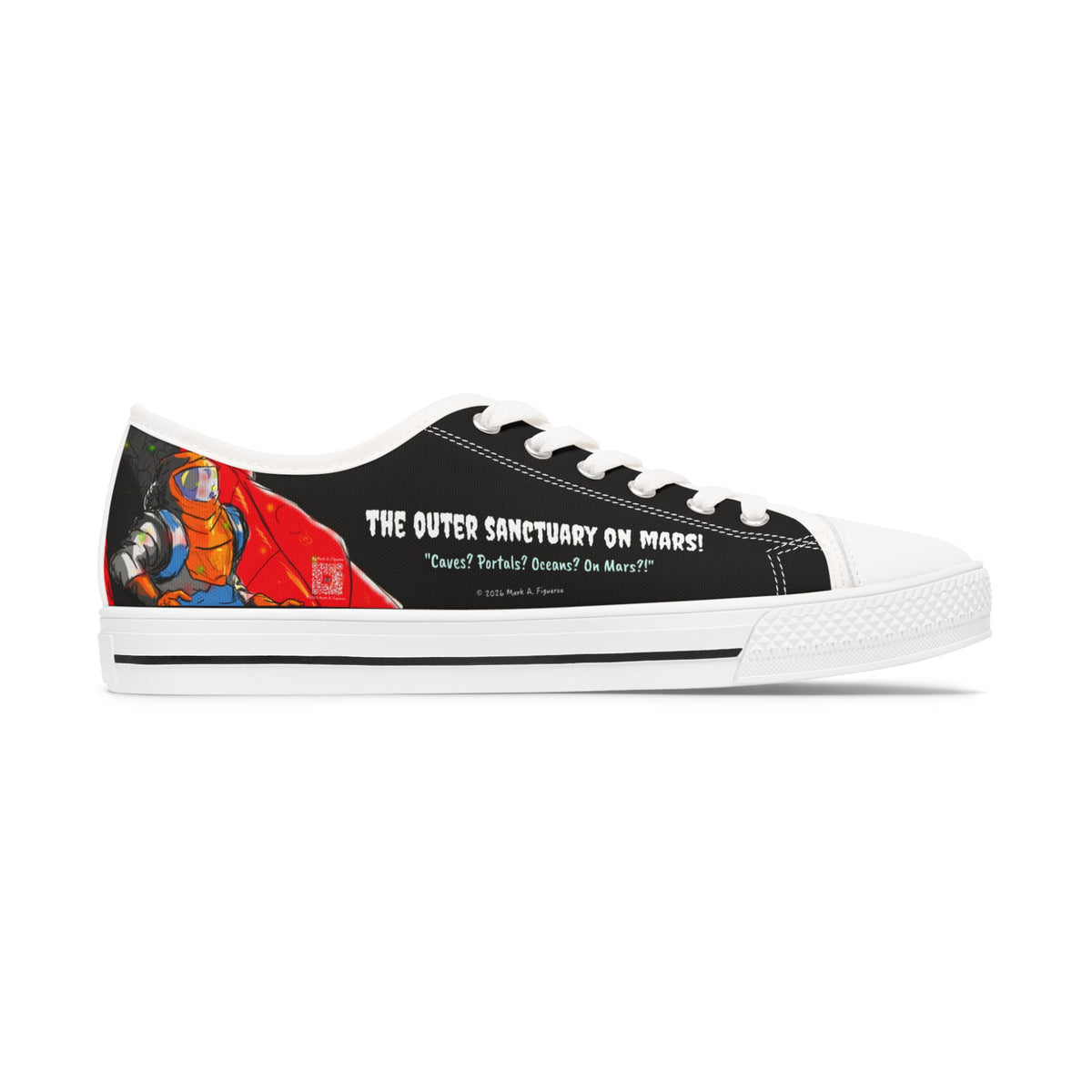 "The Outer Sanctuary on Mars" Women's Low Top Canvas Sneakers