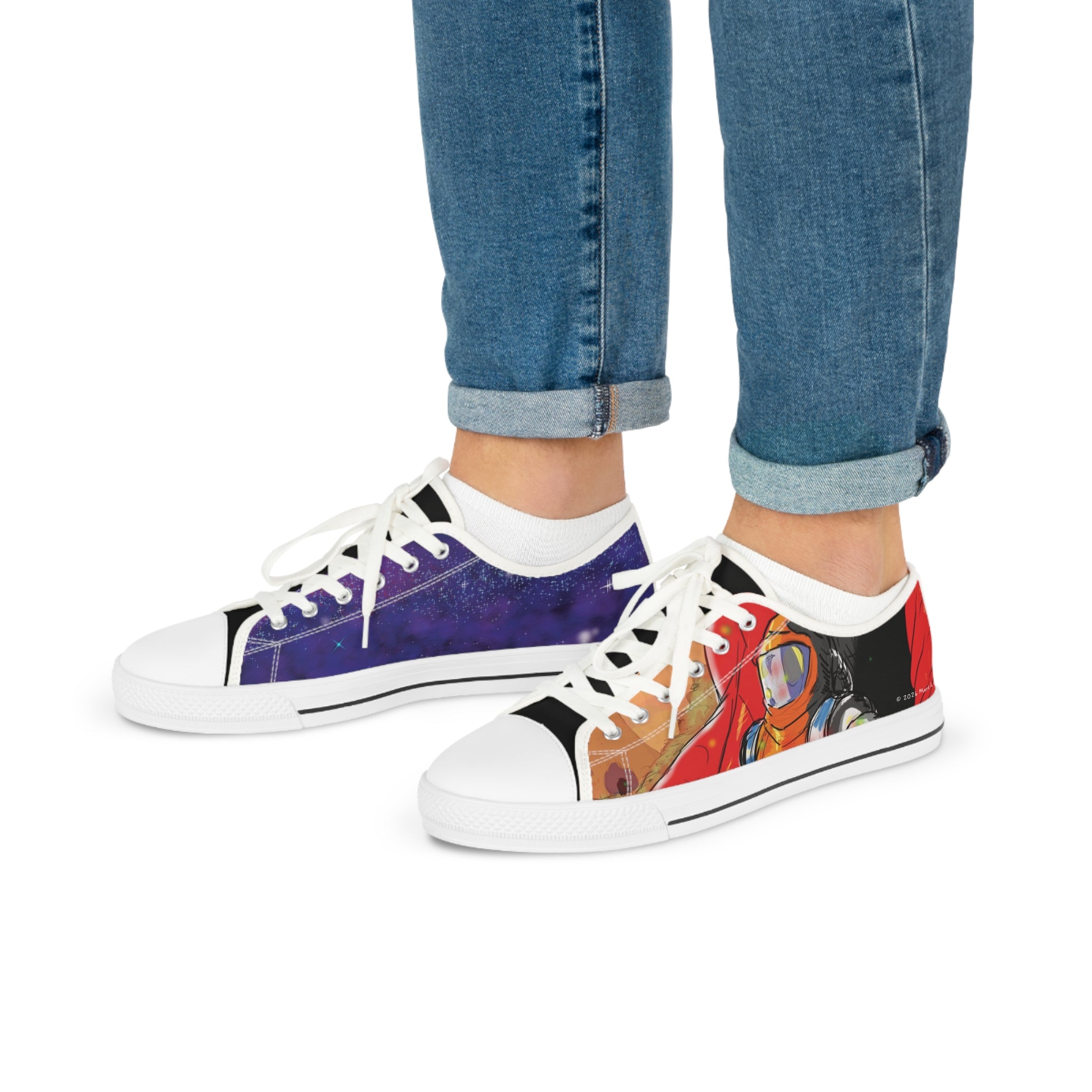 "The Outer Sanctuary on Mars" Men's Low Top Canvas Sneakers