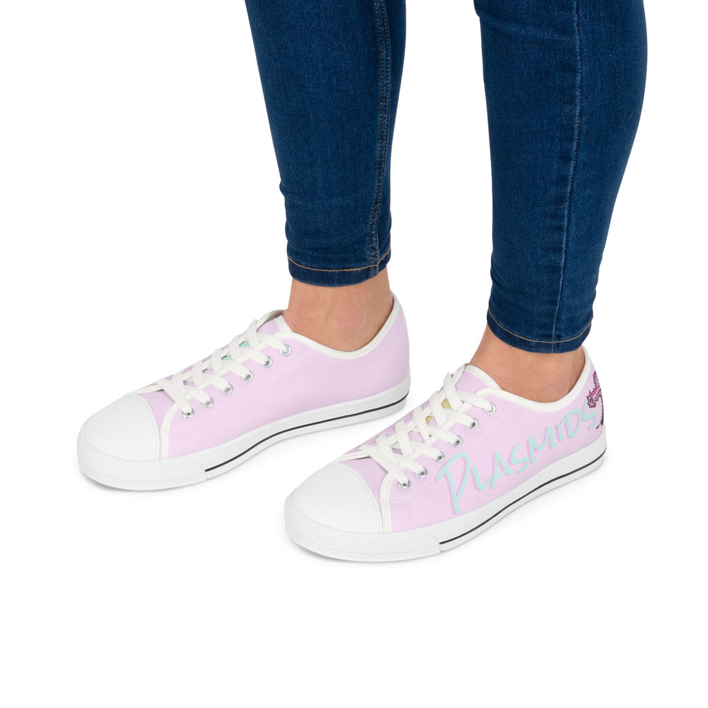 "Feminine Energy Plasmid" Women's Low Top Canvas Sneakers