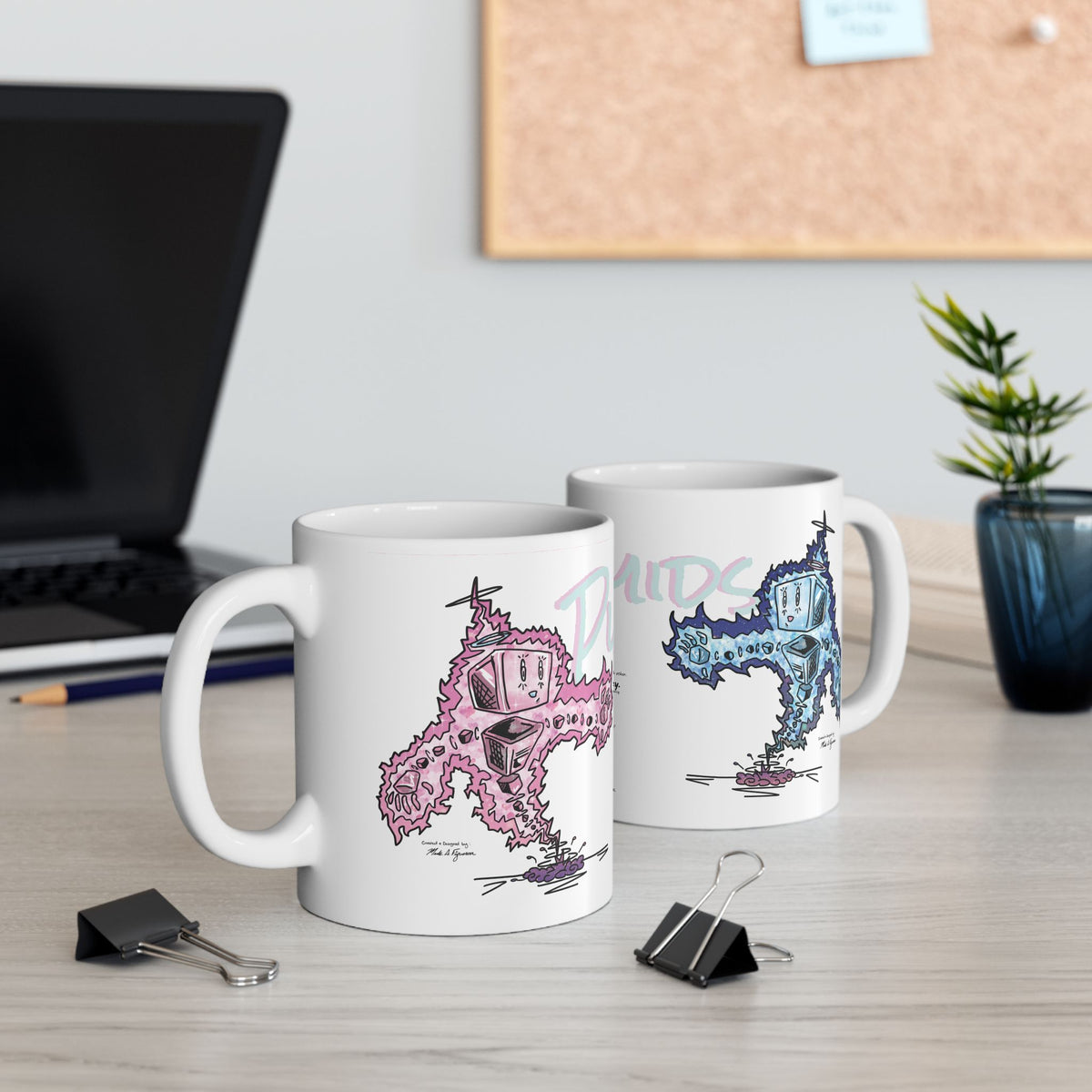 Plasmids Ceramic Mug — Hand Drawn & Painted Illustration (11oz & 15oz)