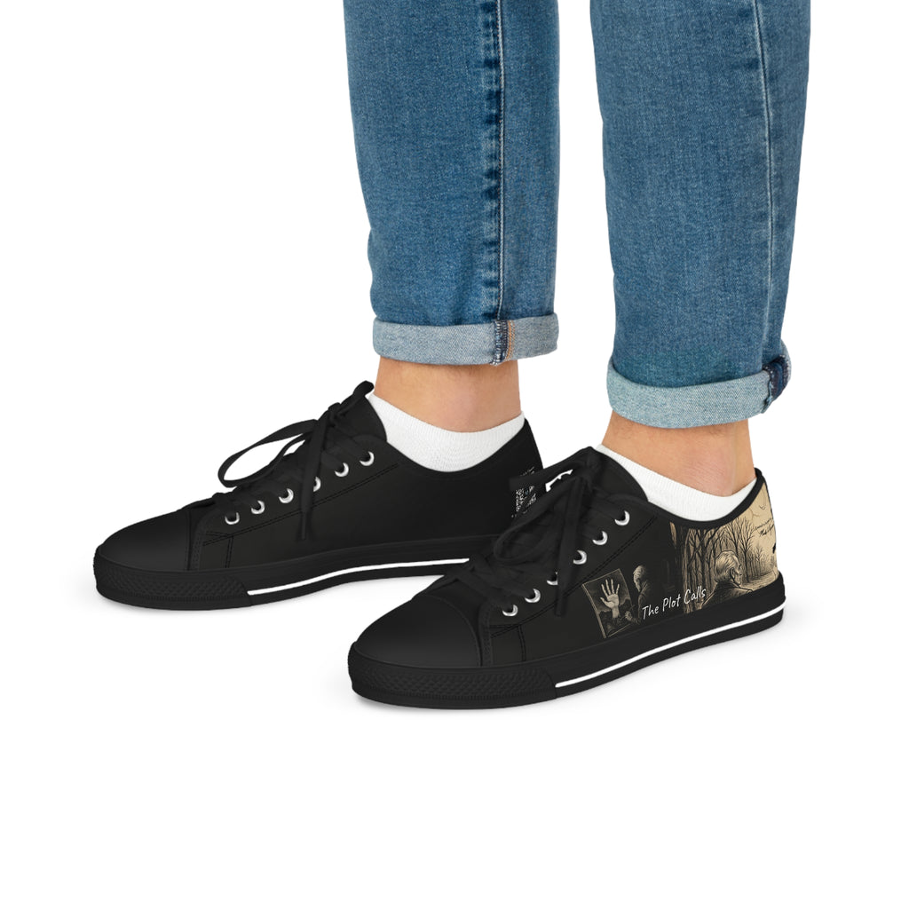 "The Plot Calls" Men's Low Top Canvas Sneakers
