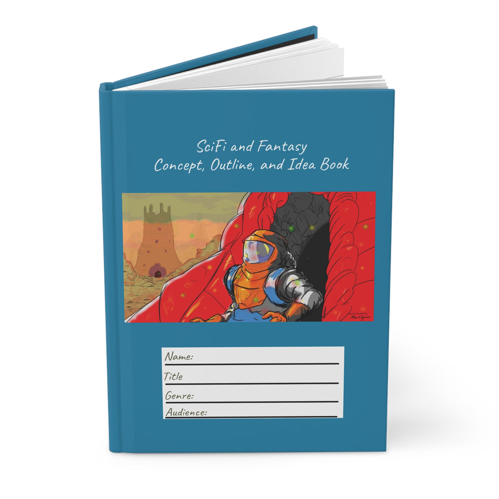 Lined SciFi and Fantasy Fiction Hardcover Concept, Outline, and Idea Journal for Writers