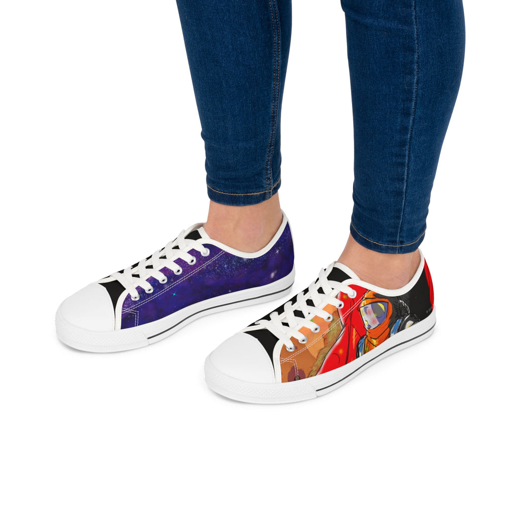 "The Outer Sanctuary on Mars" Women's Low Top Canvas Sneakers