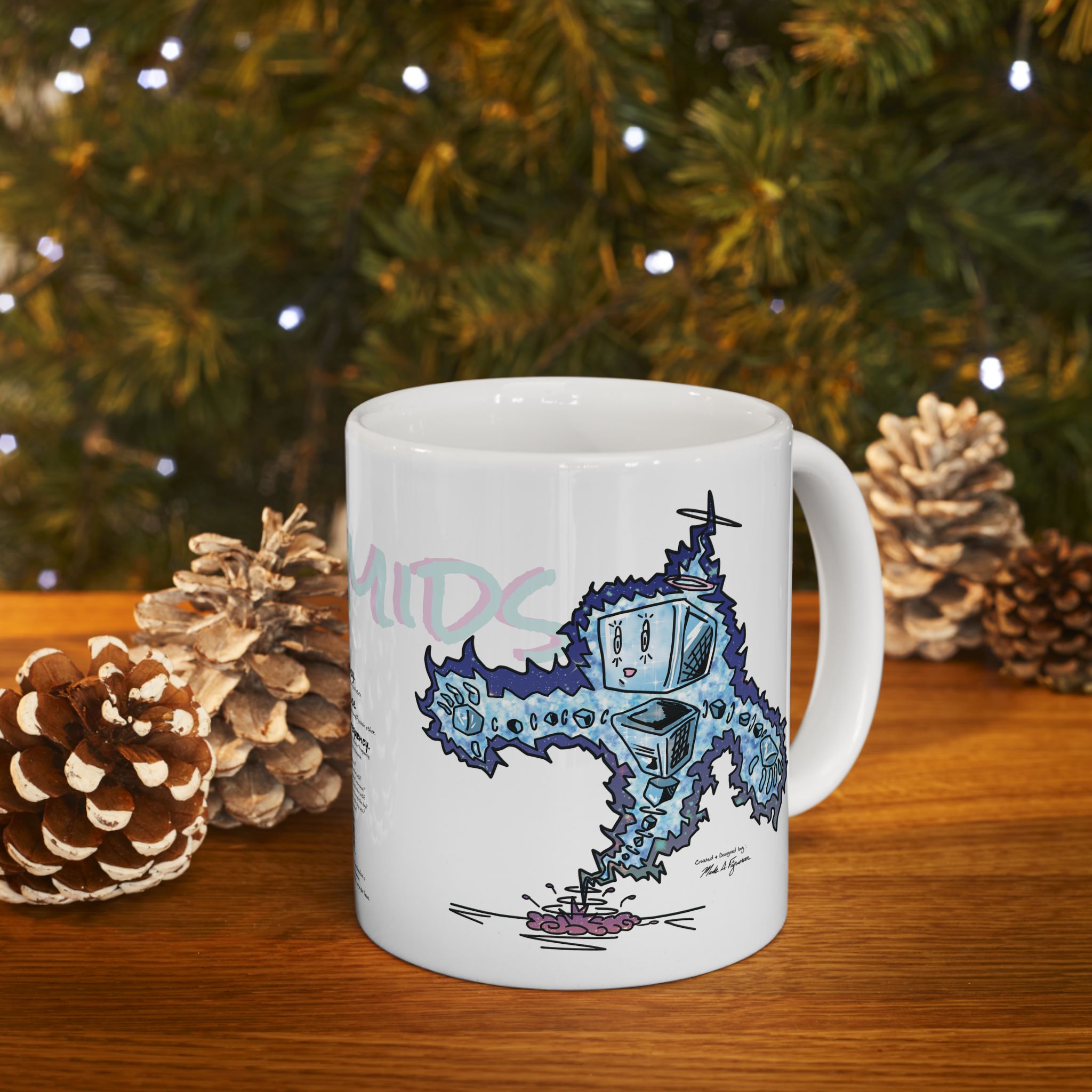 Plasmids Ceramic Mug — Hand Drawn & Painted Illustration (11oz & 15oz)