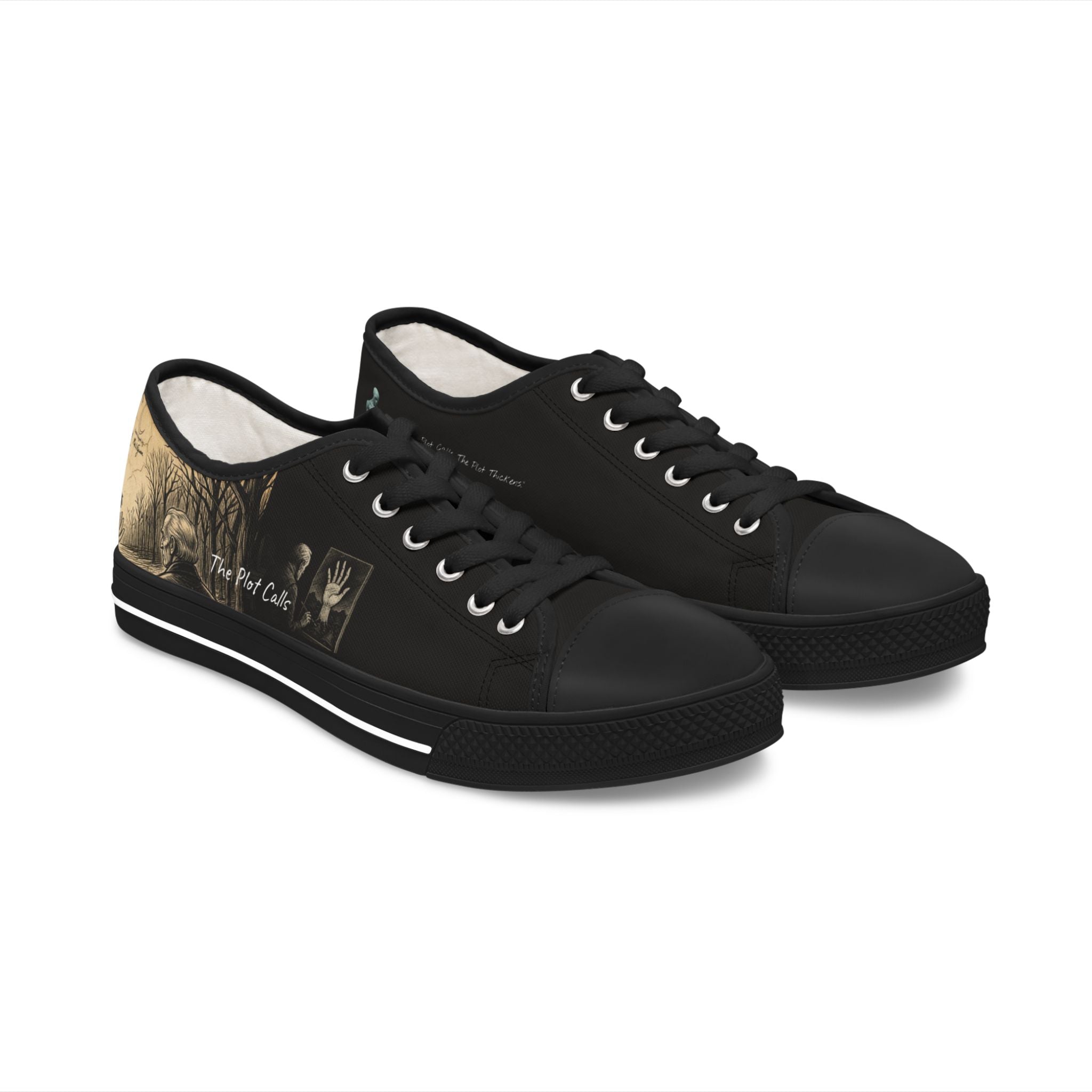 "The Plot Calls" Women's Low Top Canvas Sneakers