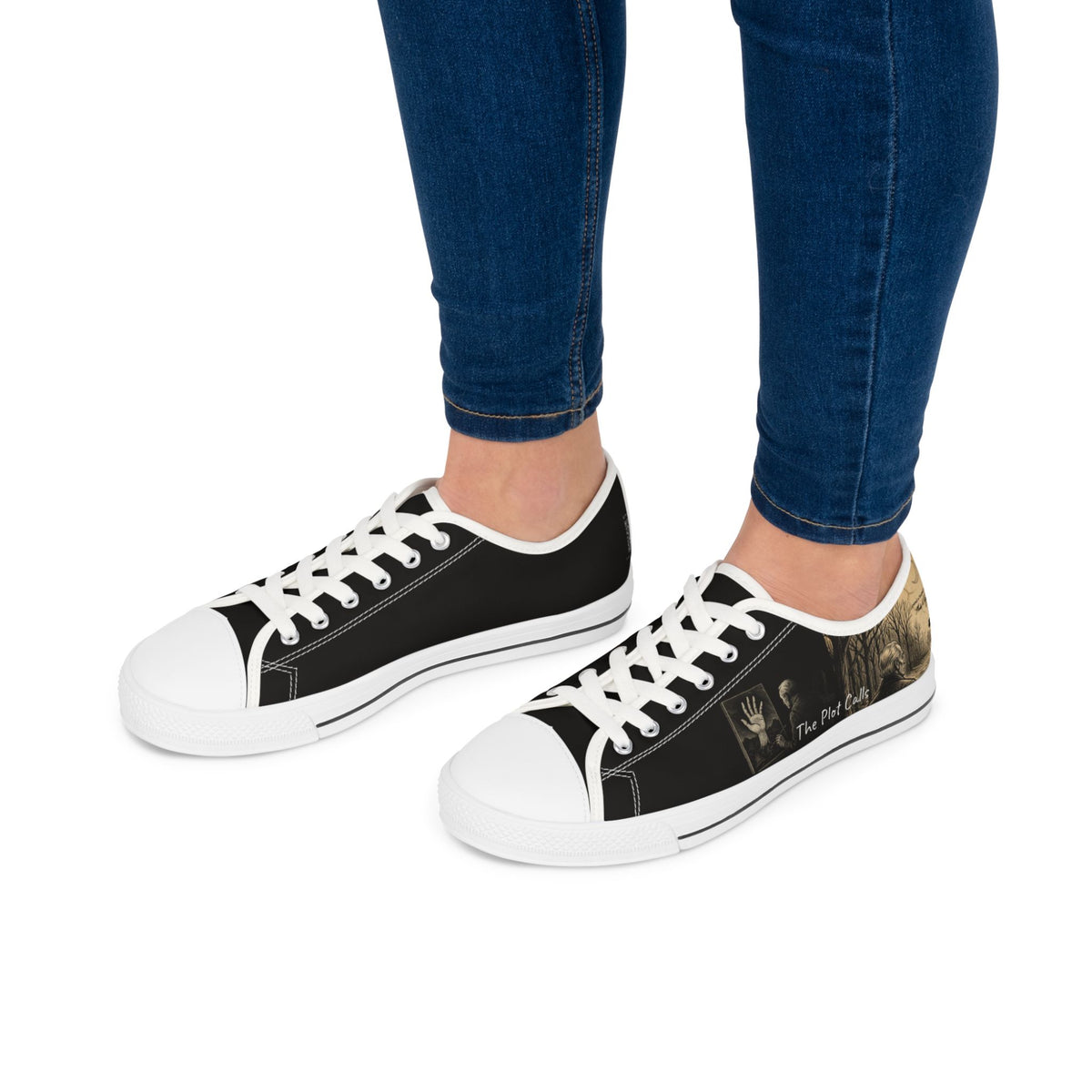 "The Plot Calls" Women's Low Top Canvas Sneakers
