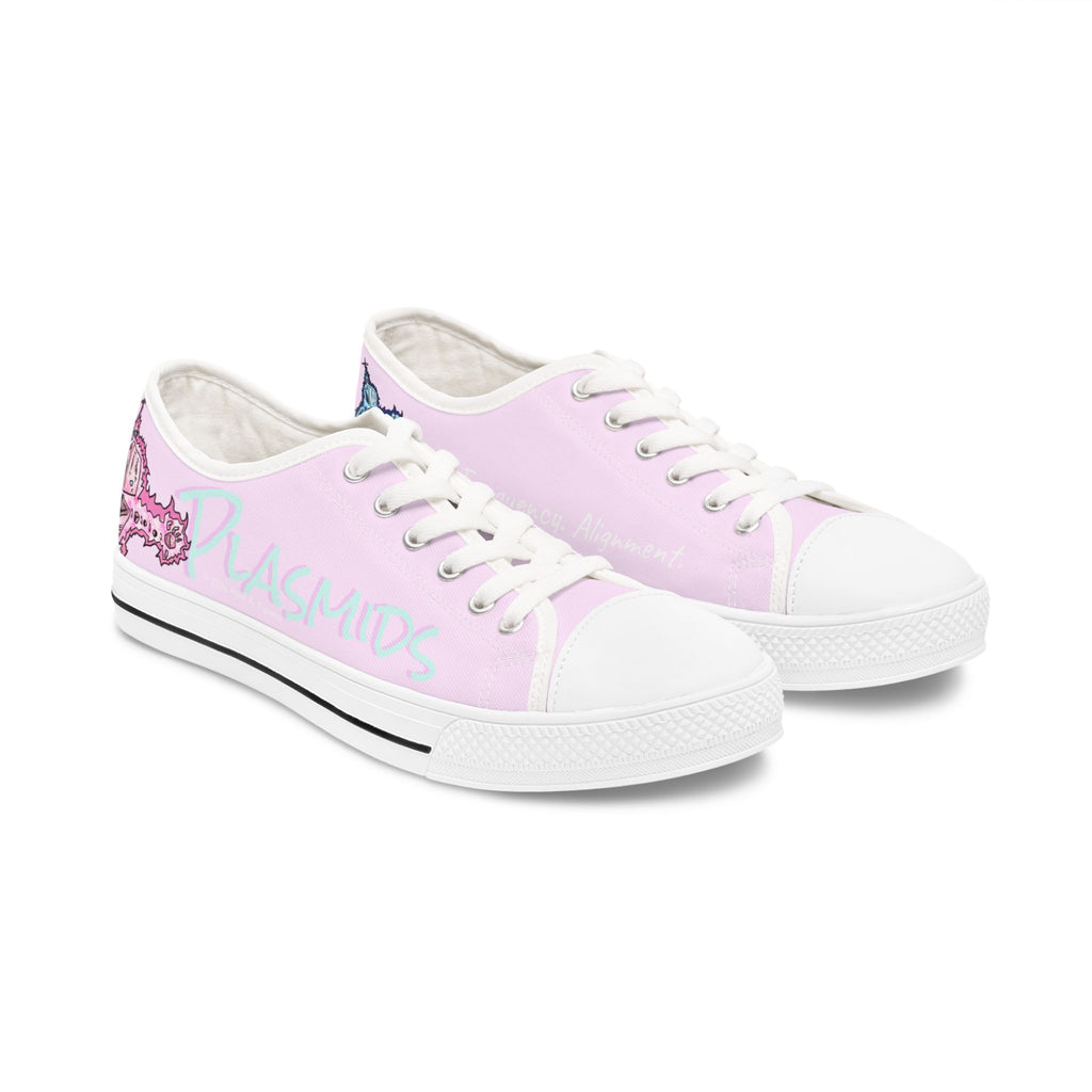 "Feminine Energy Plasmid" Women's Low Top Canvas Sneakers
