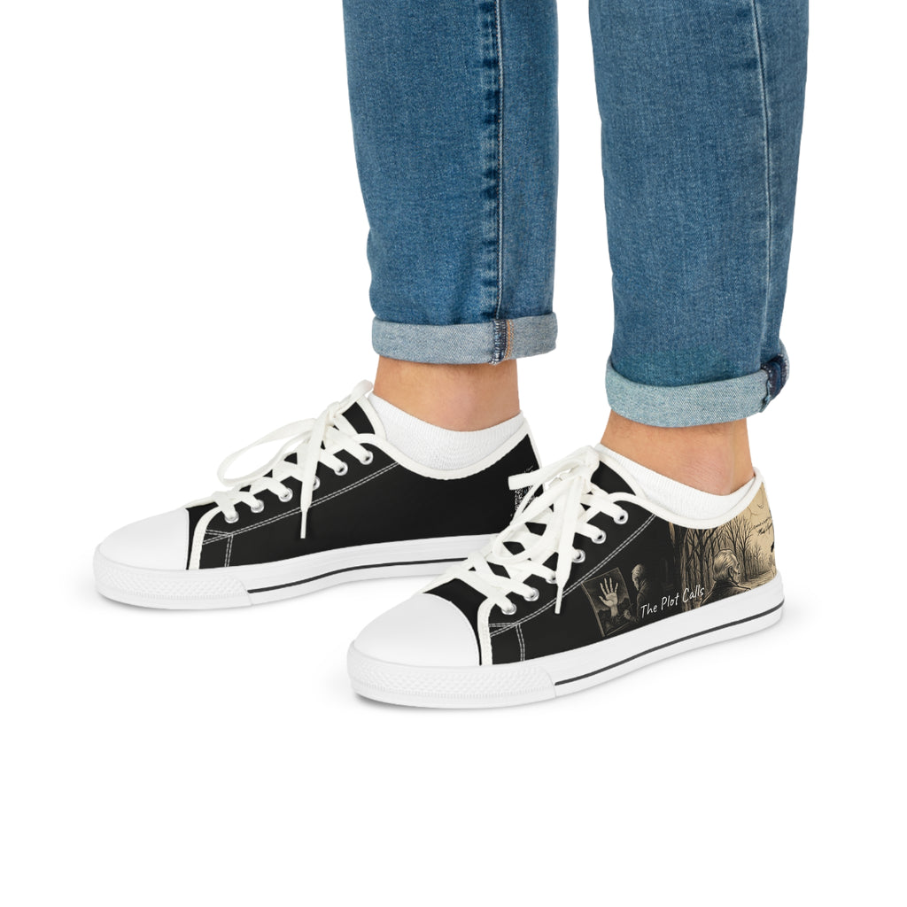 "The Plot Calls" Men's Low Top Canvas Sneakers