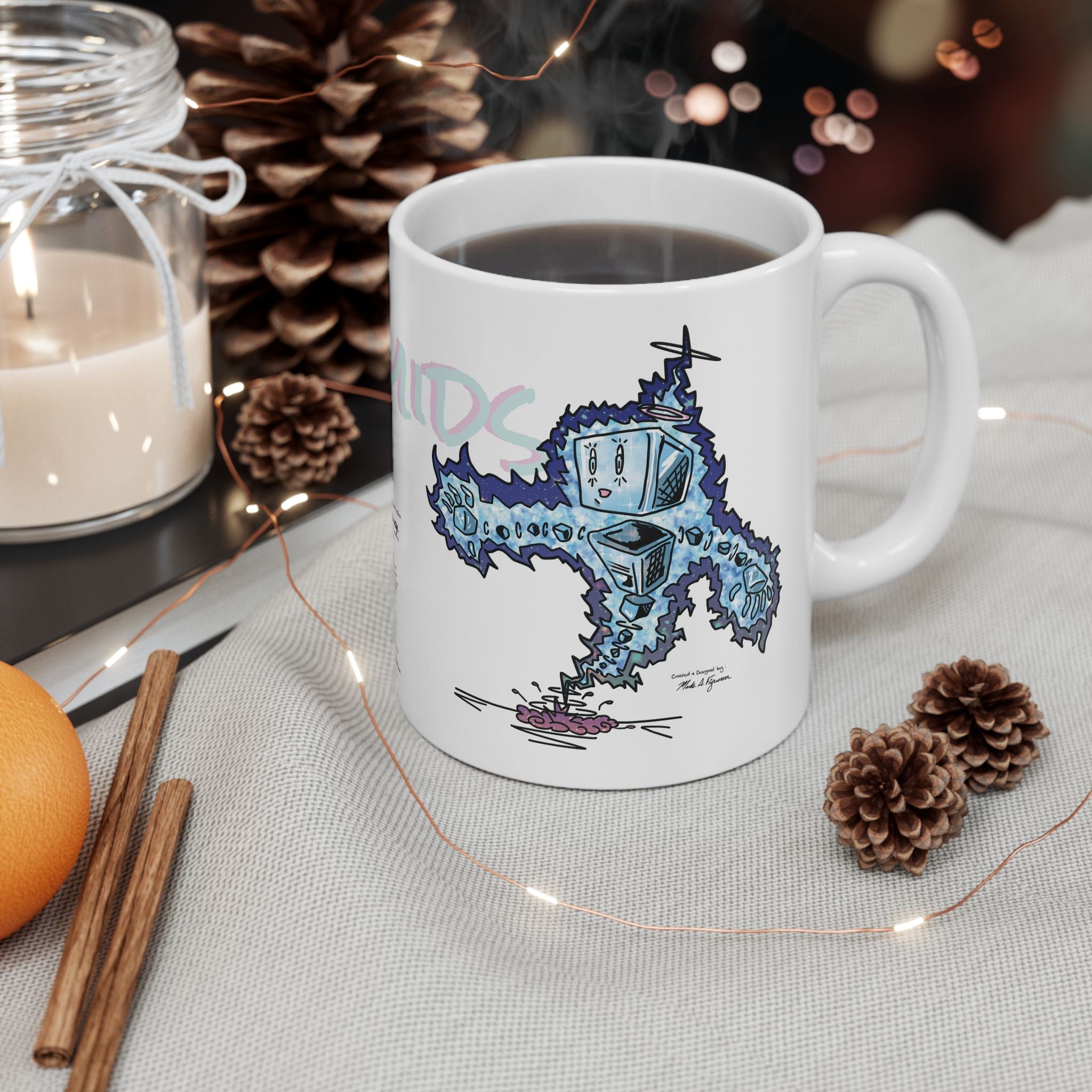 Plasmids Ceramic Mug — Hand Drawn & Painted Illustration (11oz & 15oz)