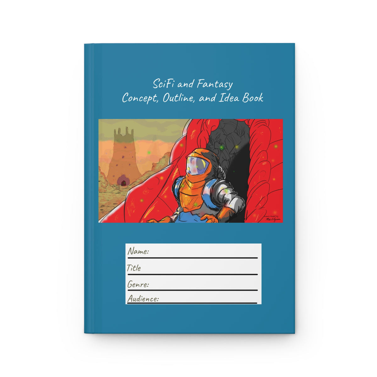 Lined SciFi and Fantasy Fiction Hardcover Concept, Outline, and Idea Journal for Writers
