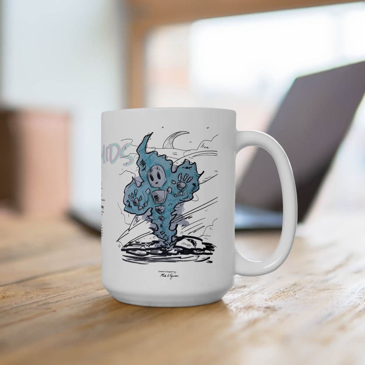 Plasmid Origin Sketch Ceramic Mug — Hand Drawn & Painted Illustration (11oz & 15oz)
