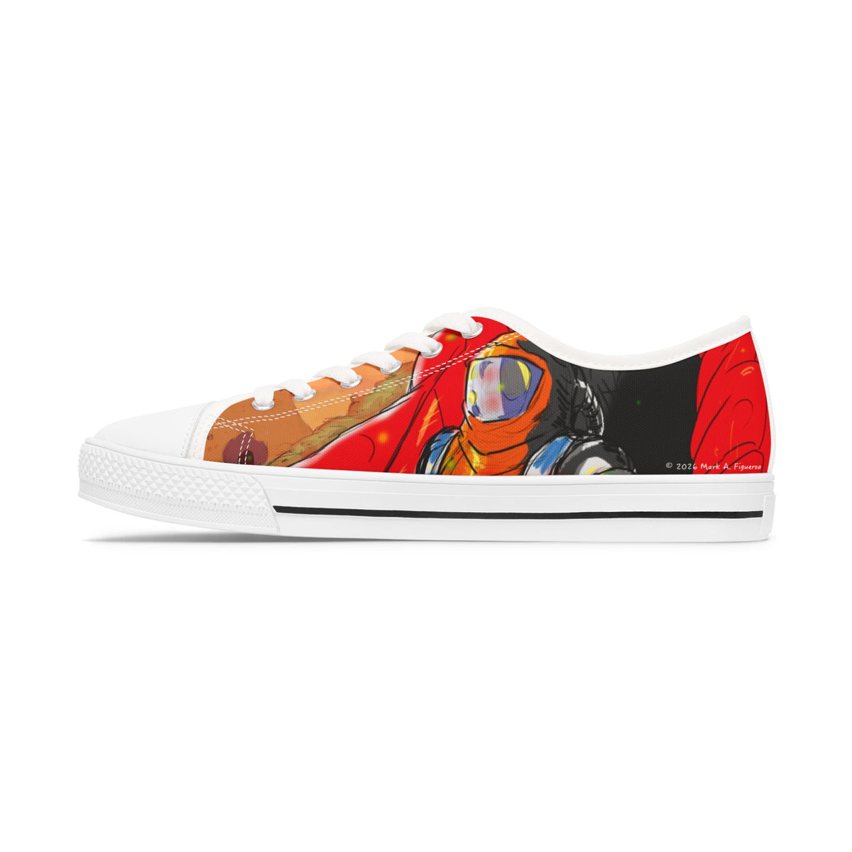 "The Outer Sanctuary on Mars" Women's Low Top Canvas Sneakers