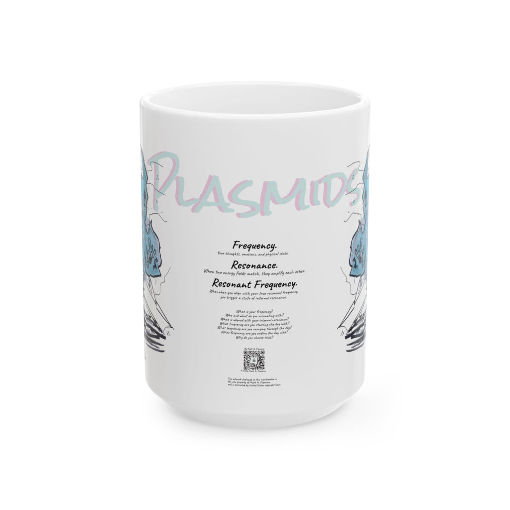 Plasmid Origin Sketch Ceramic Mug — Hand Drawn & Painted Illustration (11oz & 15oz)