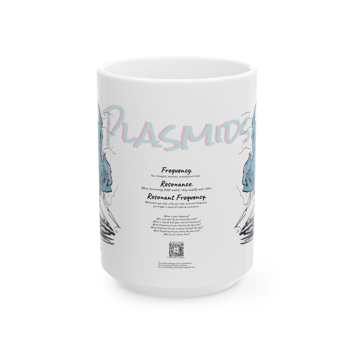 Plasmid Origin Sketch Ceramic Mug — Hand Drawn & Painted Illustration (11oz & 15oz)