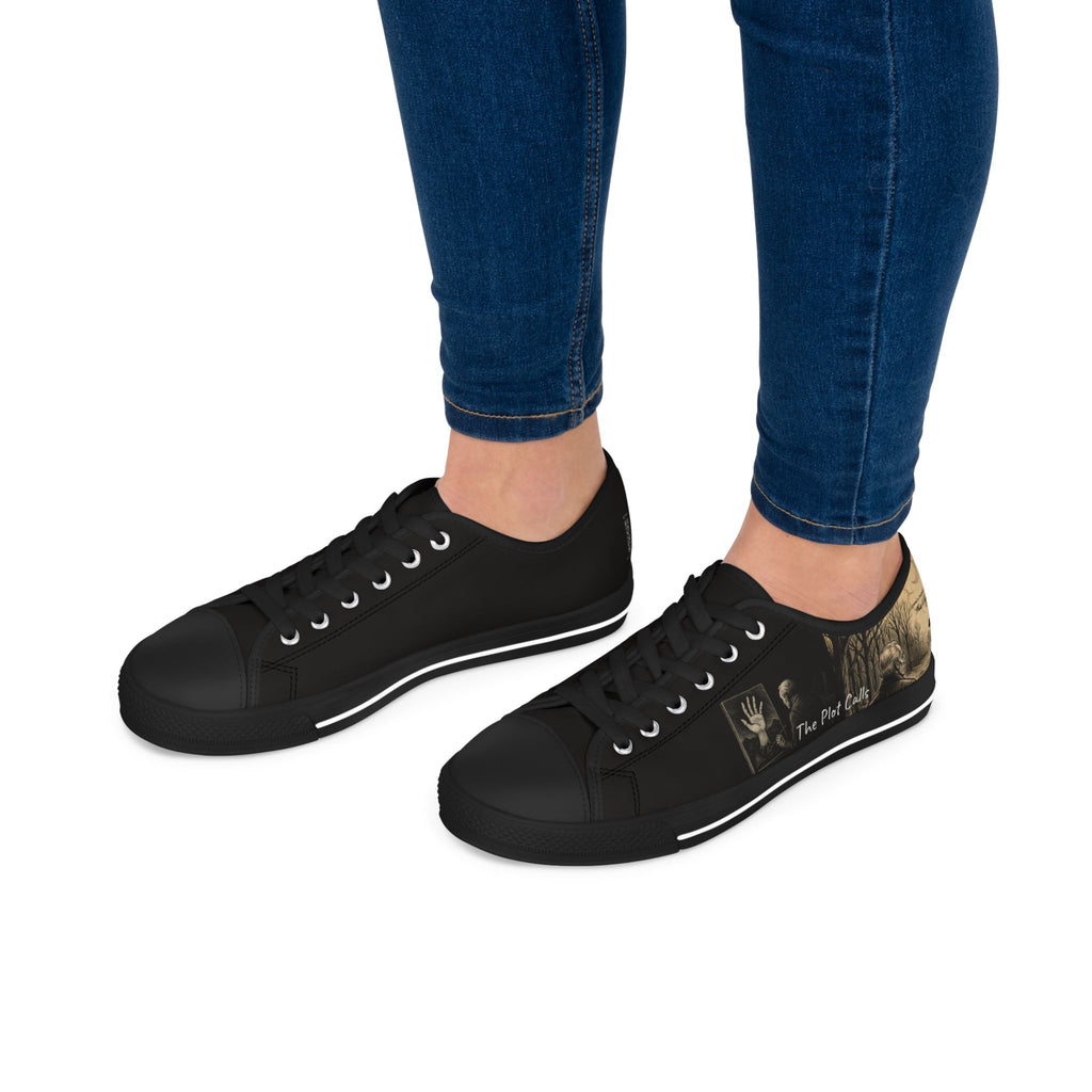"The Plot Calls" Women's Low Top Canvas Sneakers