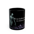"La Cafetera Llama" Taza de Cerámica Negra