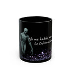 "La Cafetera Llama" Taza de Cerámica Negra