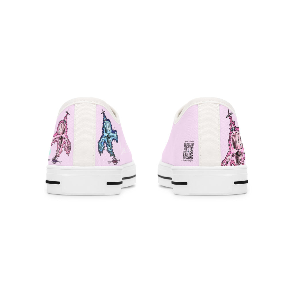 "Feminine Energy Plasmid" Women's Low Top Canvas Sneakers
