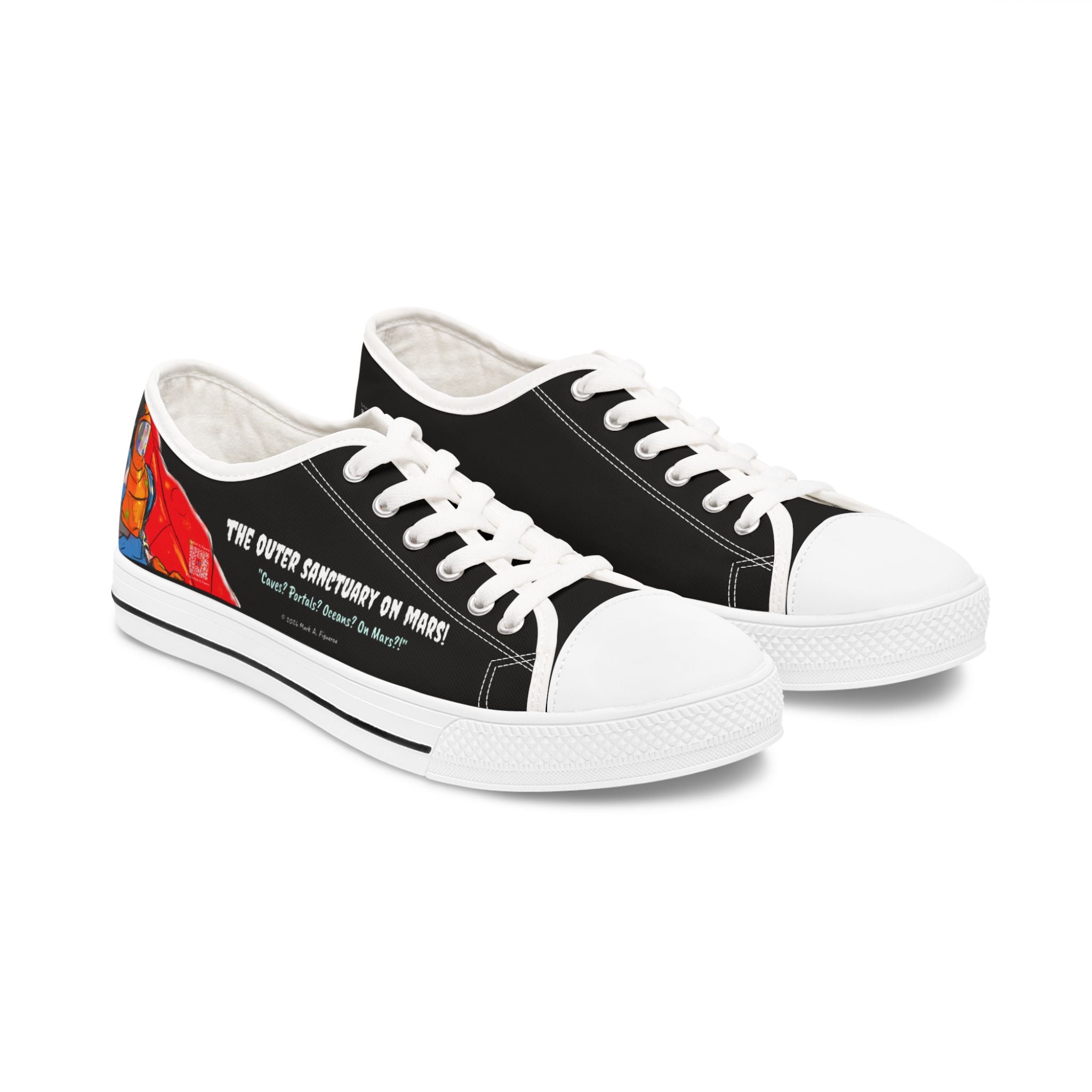 "The Outer Sanctuary on Mars" Women's Low Top Canvas Sneakers