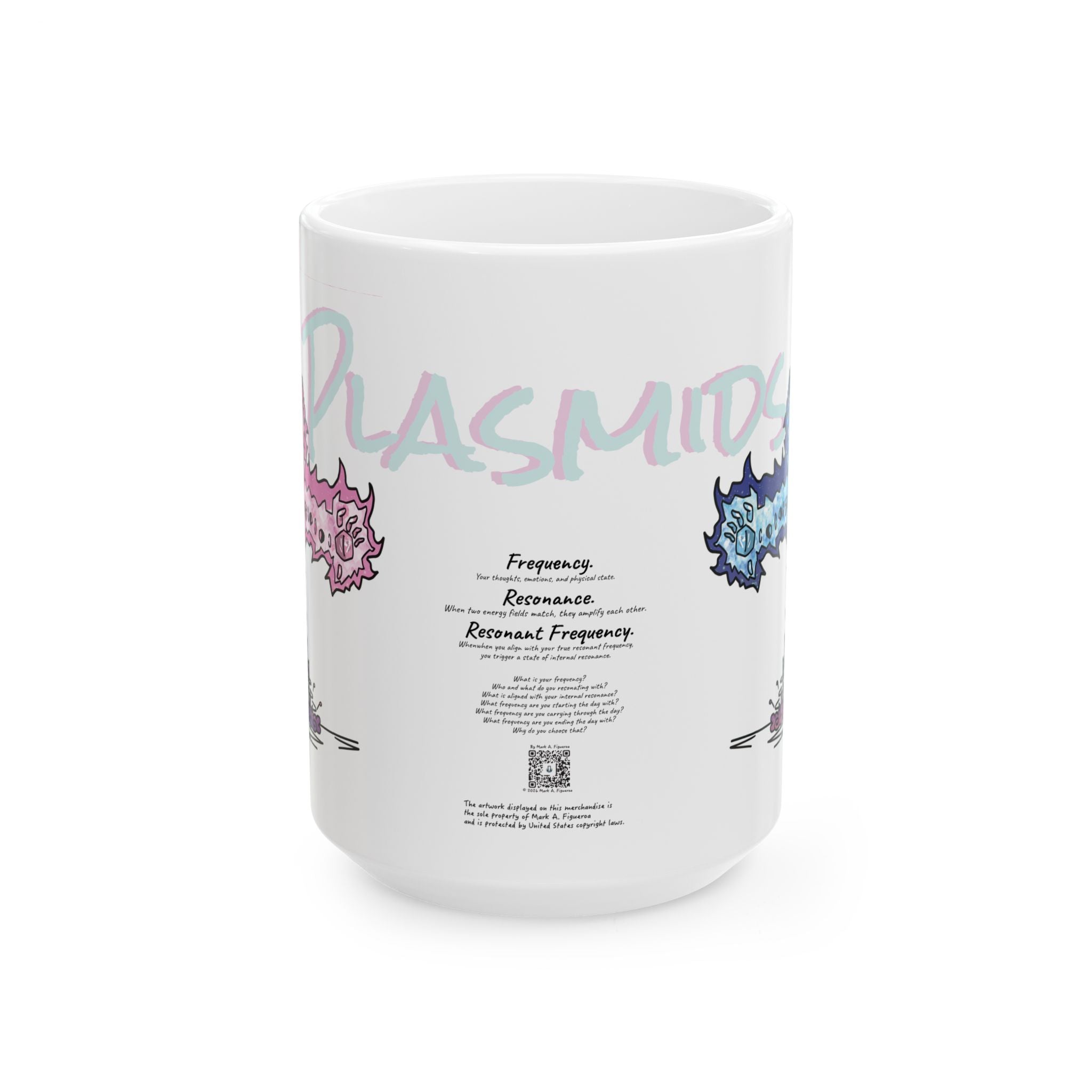 Plasmids Ceramic Mug — Hand Drawn & Painted Illustration (11oz & 15oz)