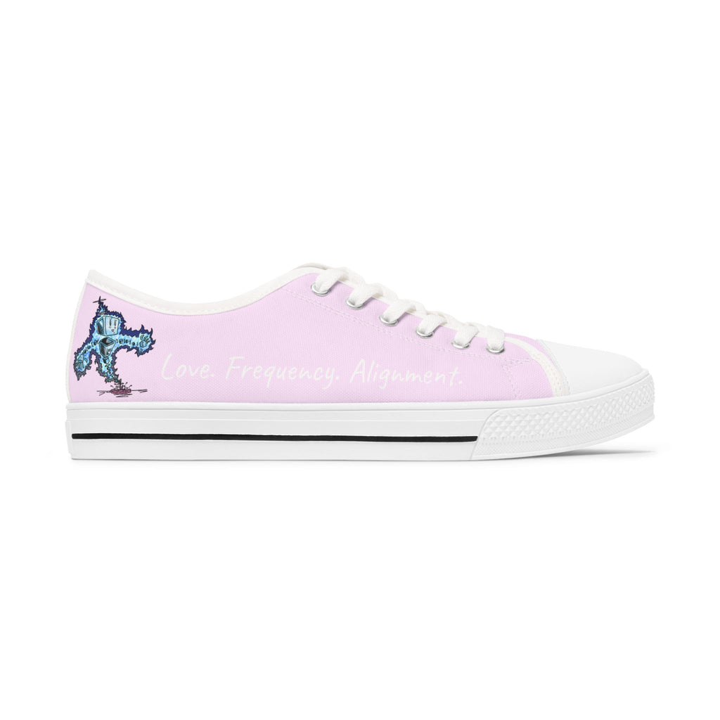 "Feminine Energy Plasmid" Women's Low Top Canvas Sneakers