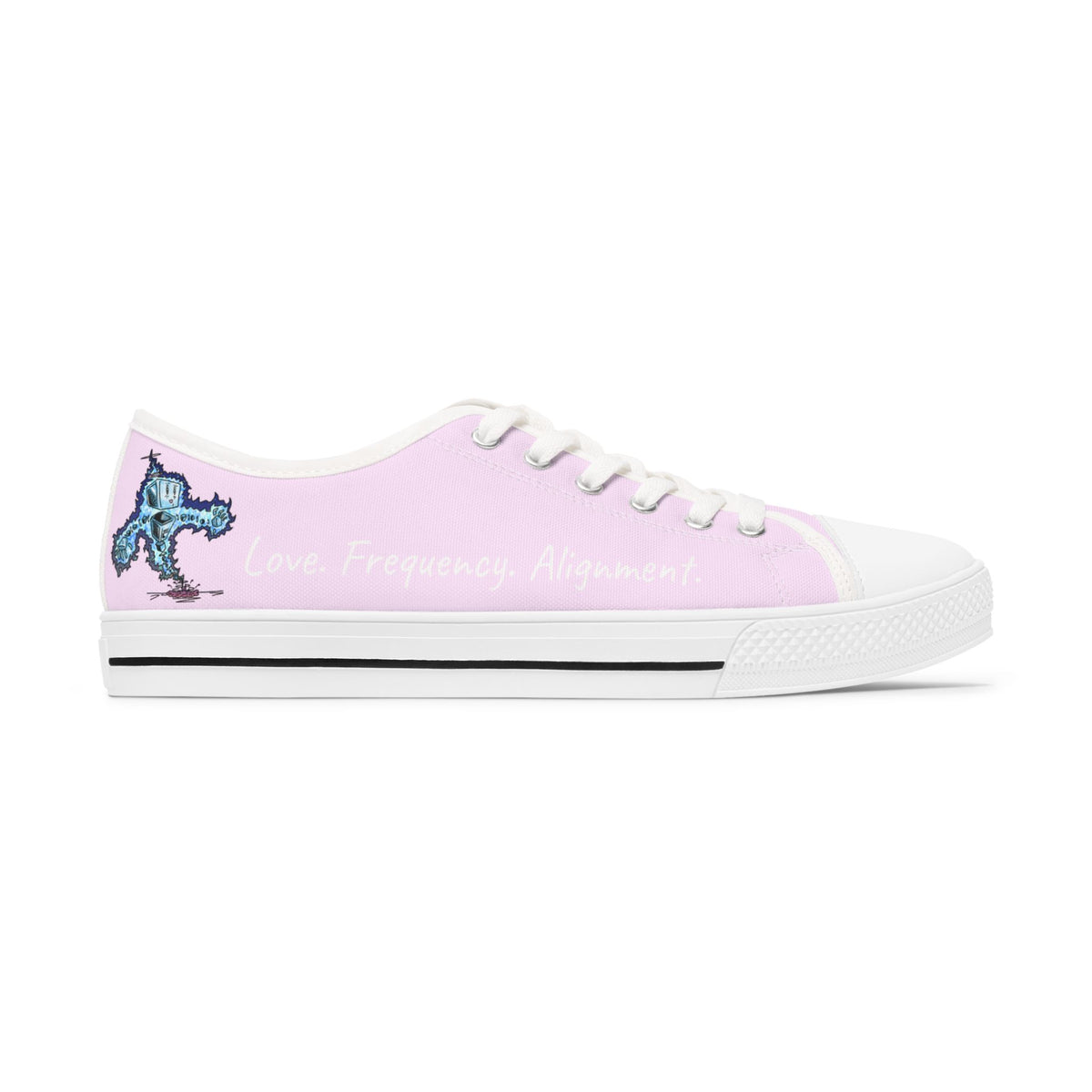 "Feminine Energy Plasmid" Women's Low Top Canvas Sneakers