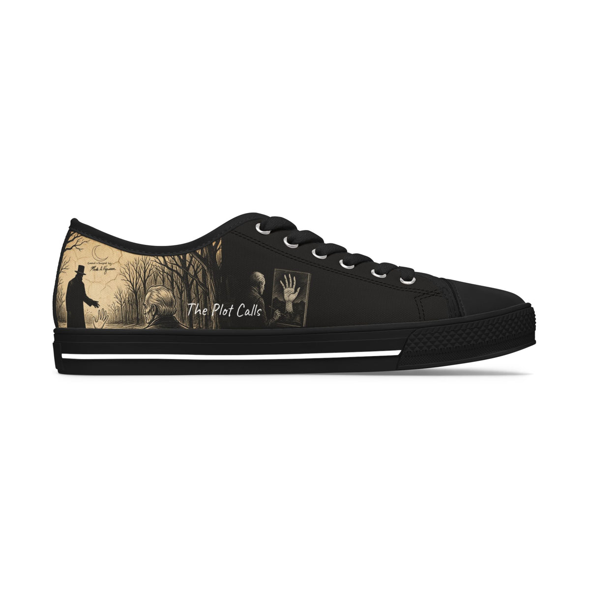 "The Plot Calls" Women's Low Top Canvas Sneakers
