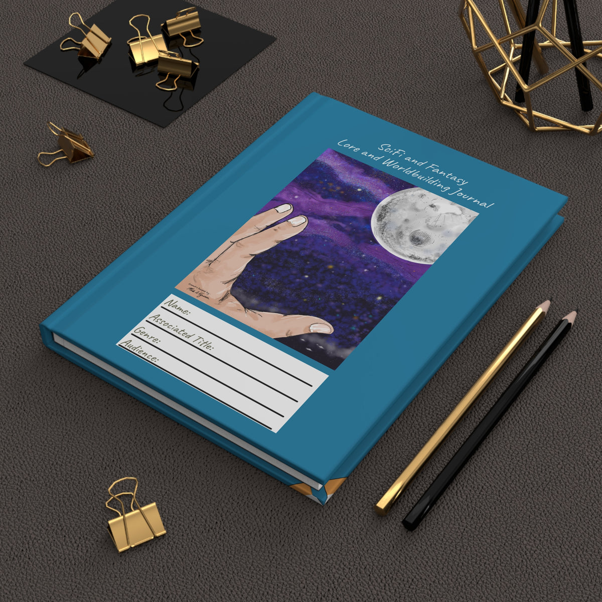 Lined SciFi & Fantasy Fiction Lore and Worldbuilding Journal for Writers | Hardcover
