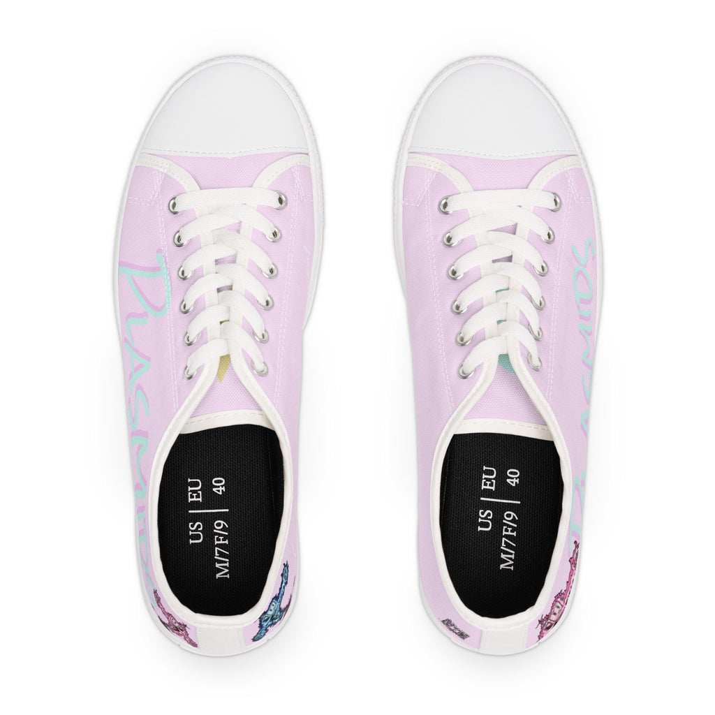 "Feminine Energy Plasmid" Women's Low Top Canvas Sneakers