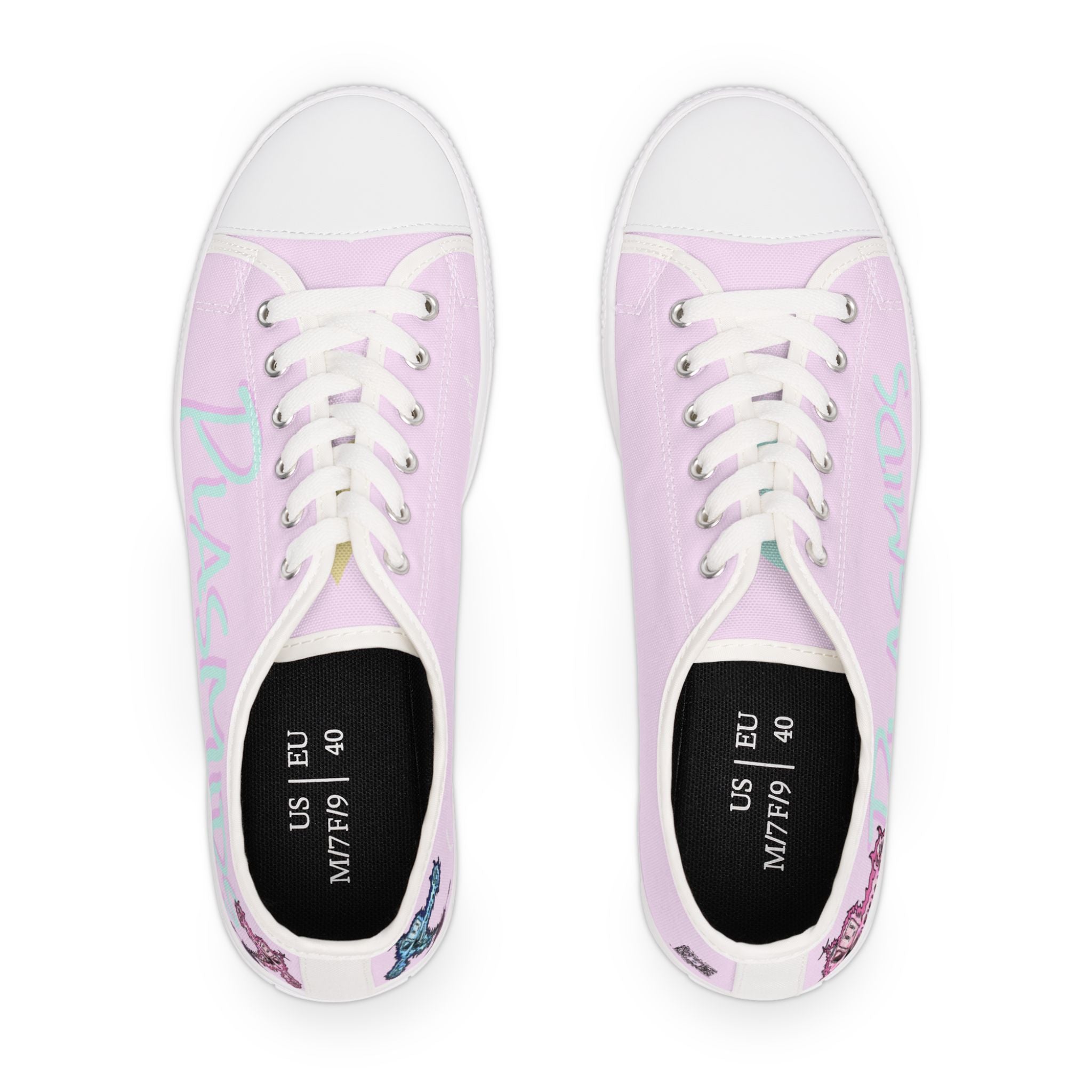 "Feminine Energy Plasmid" Women's Low Top Canvas Sneakers